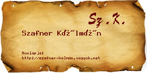 Szafner Kálmán névjegykártya