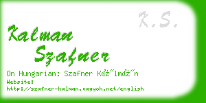 kalman szafner business card